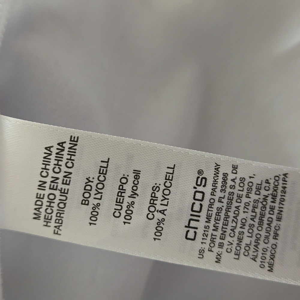 Chico's White Sleeveless Blouse with Ruffle Trim – Size 1 (Medium) - Picture 7 of 7